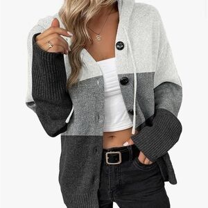 Women's Color Block Cardigan Sweater